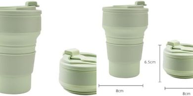 Vasos silicona plegables reutilizables 350ml: perfectos para viajes.