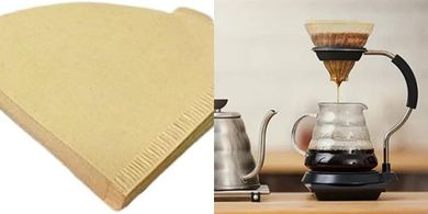 Filtros de café cónicos: 100 unidades, sin blanquear, 2-4 tazas

