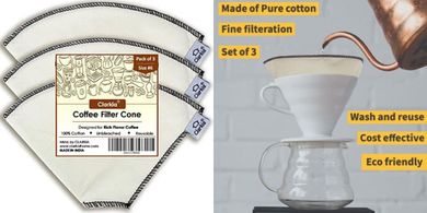 Filtros de café reutilizables de algodón orgánico (3 unidades)