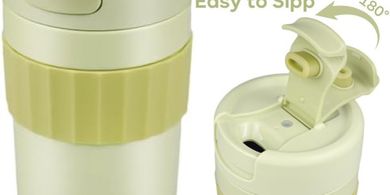 Termo Patmoseal: Taza térmica aislada 480ml, a prueba de fugas.