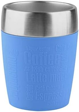 Taza térmica Emsa: 200ml, acero inoxidable, base antideslizante, silicona, azul.