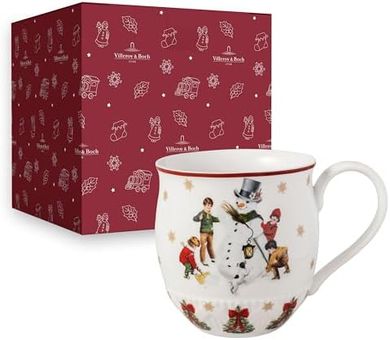 Taza navideña Villeroy & Boch: muñeco de nieve, porcelana.