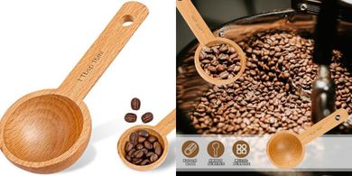 Cuchara medidora de madera para café y té (15 ml)