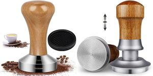 Tamper de café de color plateado