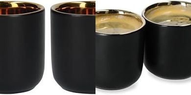 Juego de 2 tazas térmicas negras y doradas La Cafetière

