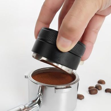 Manipulador de café 53mm, acero inoxidable con base.