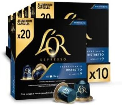 Cápsulas Espresso Ristretto Decaf Nespresso (200) Intensidad 9
