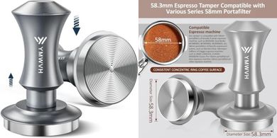 Tamper Barista 58.3mm: Doble resorte, 30lbs, Rancilio.