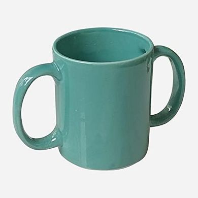 Taza cerámica doble asa, antitemblor, 350ml, negra
