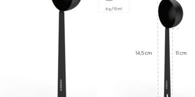 Cuchara medidora café acero inoxidable, 14.5cm (negro)
