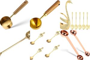 Cucharas medidoras de café de color dorado