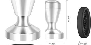 Tamper de café PHILORN: 51 mm, acero inoxidable, silicona, hogar/oficina.