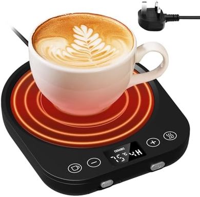 Calentador de tazas CEROBEAR: 9 temperaturas (55-85°C), sensor gravedad, autoapagado 9h.