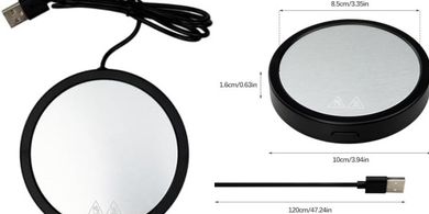 Calentador de tazas USB: Base antideslizante, 10W. (Negro)