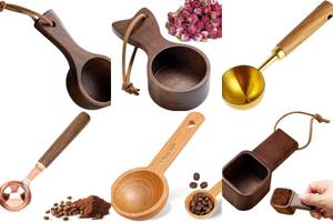 Cucharas Medidoras de Café de Madera: El Juego de 5
