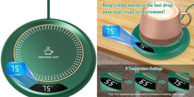 Calentador de tazas inteligente con 3 temperaturas y táctil.