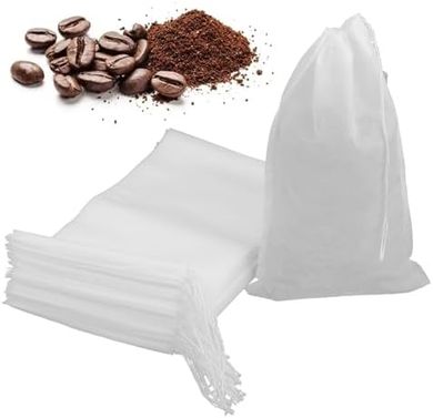 Bolsas de café desechables: filtro fino con cordón, 50 unidades.
