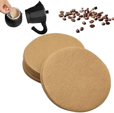100 filtros de café redondos de papel natural desechables