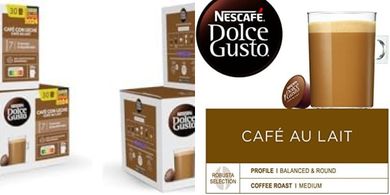 Café con Leche Dolce Gusto: 90 cápsulas (pack x 2)
