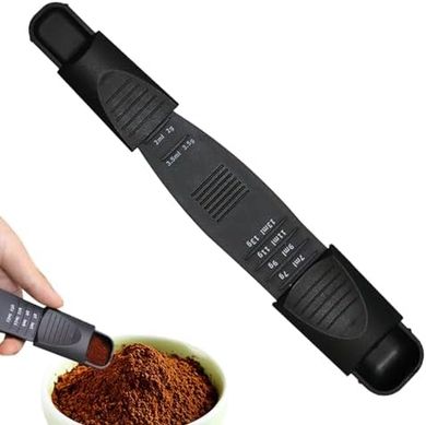 Cuchara medidora ajustable: cocina, horneado, ingredientes secos y líquidos.