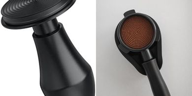 Prensador Espresso Normcore 53.3mm: Titanio, resortes (15/25/30lbs), aluminio.
