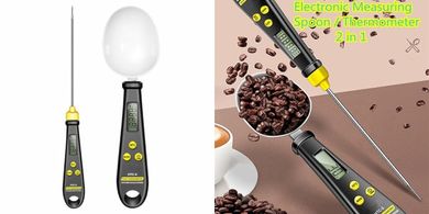 Báscula-termómetro digital: 1-500g, cocina y repostería
